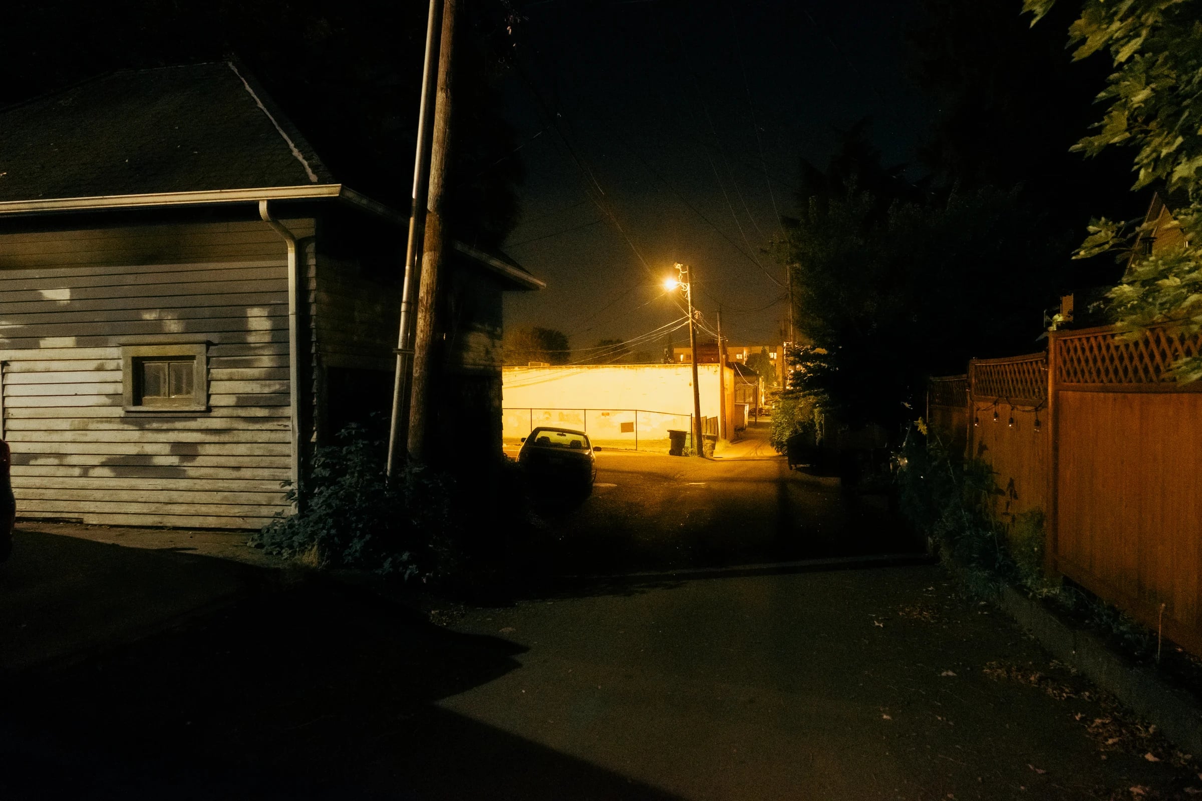 eerie solitude old houses vancouver wa blue hour film photography