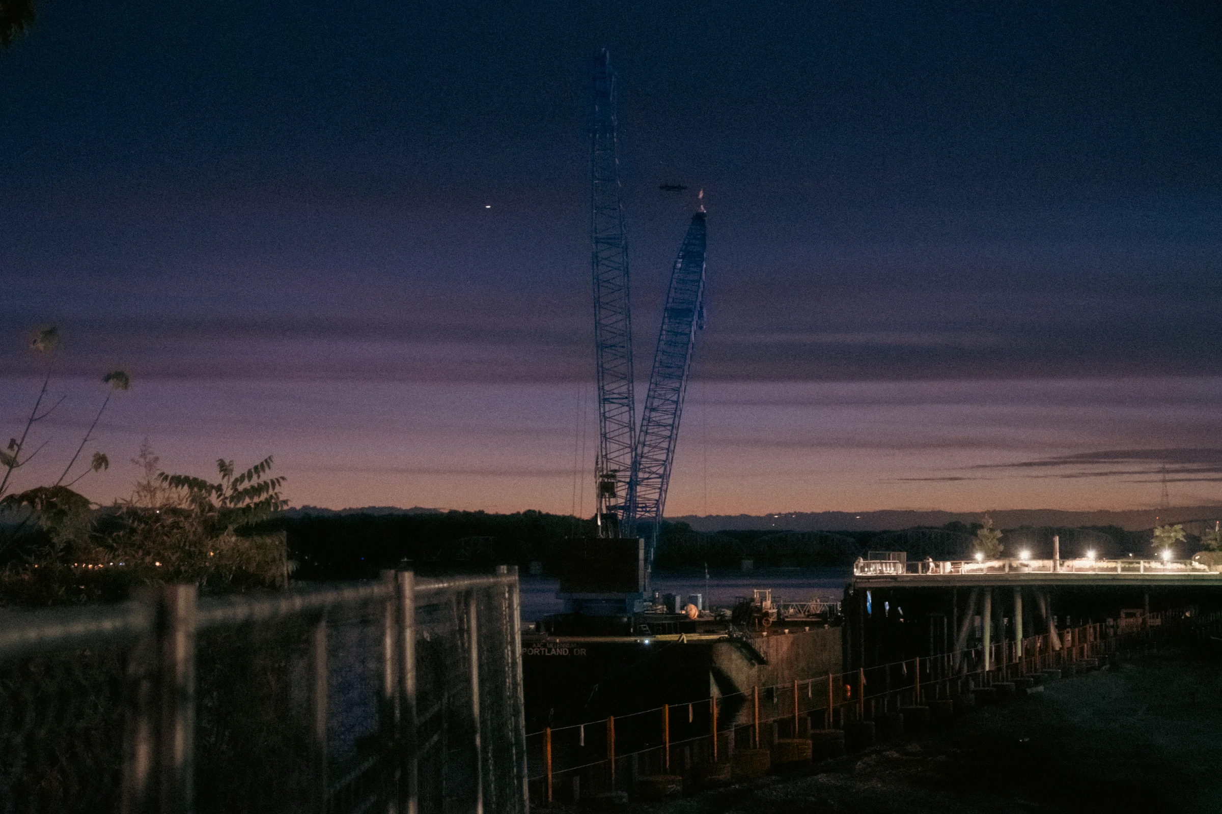 cinematic long exposure moon skyscape vancouver wa sunset