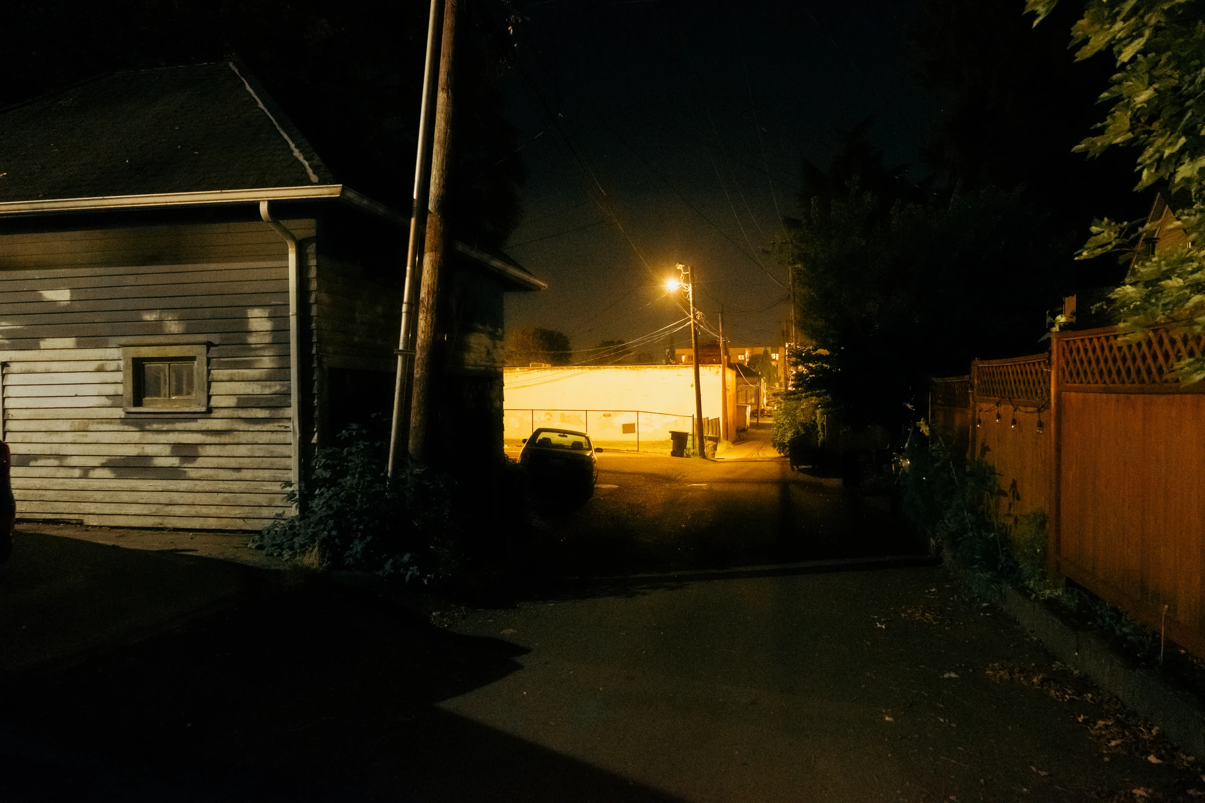 eerie solitude old houses vancouver wa blue hour film photography